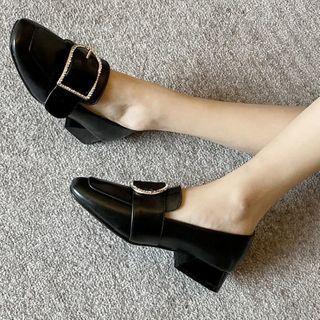 Buckled Block-heel Loafers