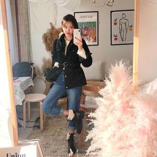 Belted Sherpa Fleece Field Jacket