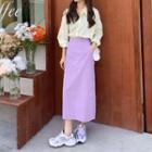 Midi A-line Skirt Skirt - Purple - One Size