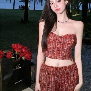 Cropped Tube Top / Wide Leg Pants