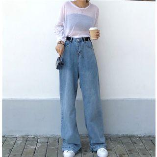 Loose-fit Jeans As Figure - One Size