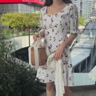 Short-sleeve Cherry Print Mini Dress As Shown In Figure - One Size