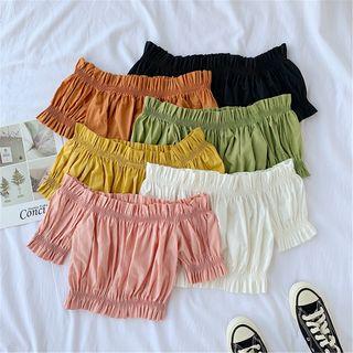 Short-sleeve Off-shoulder Cropped Top