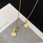 Rabbit Pendant Necklace Gold - One Size