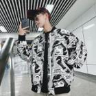 Comic Print Zip Jacket