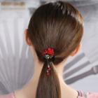 Retro Stone Flower Hair Tie Red - One Size