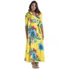 3/4-sleeve Patterned Maxi Sun Dress