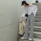 Long-sleeve Sheer Top / Boot-cut Pants