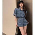 Lightweight Denim Shirts / High-waist Shorts