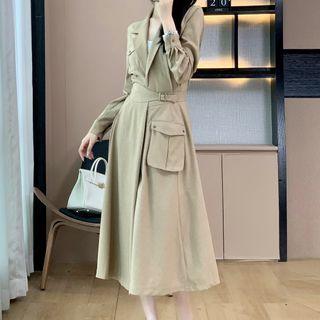 Set: Pocket Detail Blazer + Midi A-line Skirt