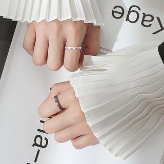 Couple Matching 925 Sterling Silver Open Ring