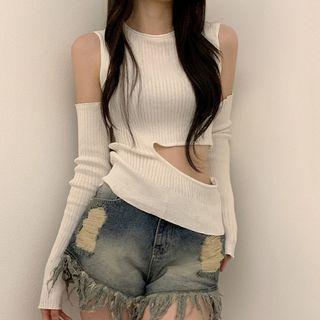 Set: Cutout Tank Top + Arm Sleeves