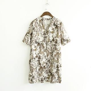 Short-sleeve Floral Tunic