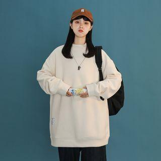 Couple Matching Mock Neck Plain Sweatshirt