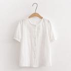 Short Sleeve Lace Shirt White - One Size