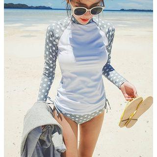 Set: Polka Dot Rashguard + Bikini Bottom