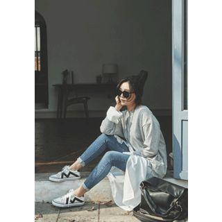 Inset Shirt Contrast-trim Pullover Dress