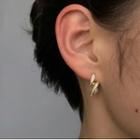 Faux Pearl & Rhinestone Swirl Earring 1 Pair - As Shown In Figure - One Size