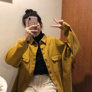 Embroidered Cargo Shirt Jacket