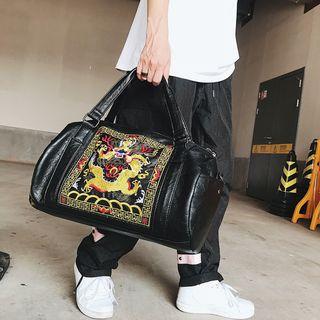 Embroidery Duffle Bag Black - L