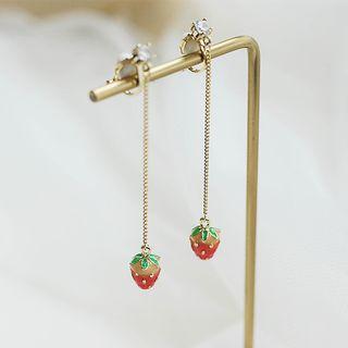 Rhinestone Straw Dangle Earring