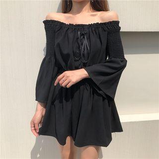 Lace-up Front Off-shoulder Jumpsuit
