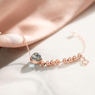 925 Sterling Silver & Glass Bead Bracelet 925 Sterling Silver - & Glass Bead Bracelet - One Size