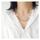 Faux Pearl Alloy Necklace White Faux Pearl - Silver - One Size