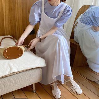 Puff-sleeve Top / Plain Jumper Dress