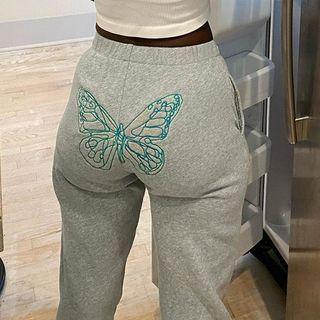 Butterfly Patterned Sweatpants