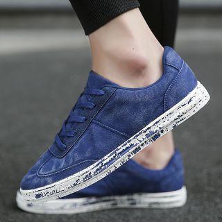 Paint Splattered Lace-up Sneakers