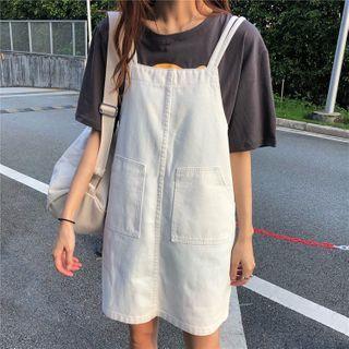 Mini Denim Pinafore Dress