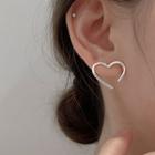 Heart Sterling Silver Earring 1 Pair - Love Heart - Silver - One Size