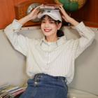 Long-sleeve Striped Shirt Stripe - White - One Size