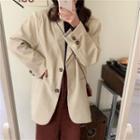 Corduroy Button-up Coat Almond - One Size