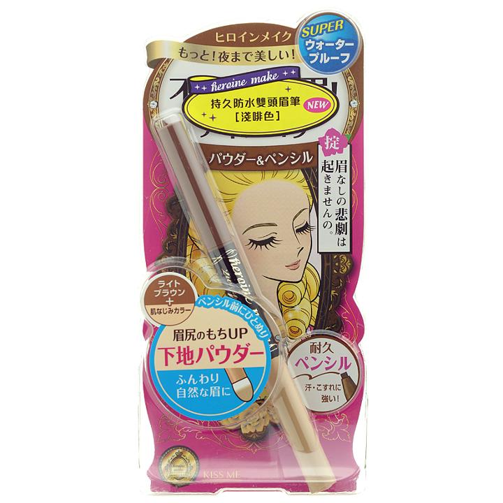 Isehan - Heroine Make 2 Way Eyebrow Super Waterproof (#01 Light Brown) 1 Pc