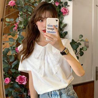 Short-sleeve Layered Collar T-shirt