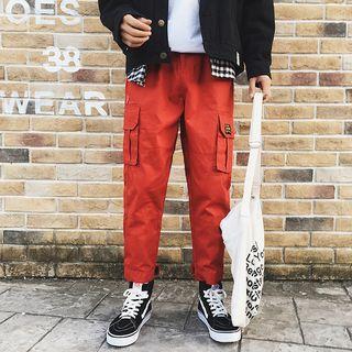 Fleece-lined Cargo Harem Pants