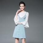 Set: Lace Top + Camisole + A-line Skirt