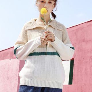 Placket Sweater As Shown In Figure - One Size
