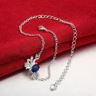 Silver Plated Fashion Elegant Goldfish Cubic Bule Zircon Anklet Silver - One Size