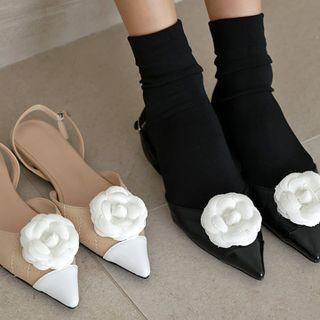 Corsage Pointy Quilted Slingbacks