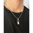 Bar Pendant Chain Necklace Silver - One Size