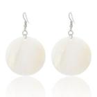 Disc Shell Dangle Earring 1 Pair - Ez61 - White - One Size