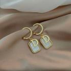 Sterling Silver Letter Drop Earring 1 Pair - Gold - One Size