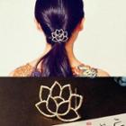 Alloy Lotus Hair Clip Gold - One Size