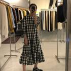 3/4 Sleeve Ruffle Layered Maxi Dress