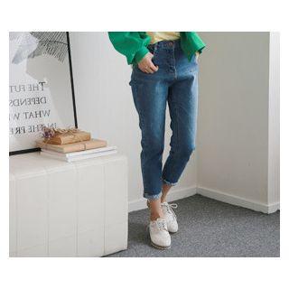 Rolled-up Washed Jeans