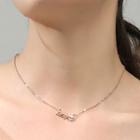 Letter Pendant Necklace Juicy - Rose Gold - One Size