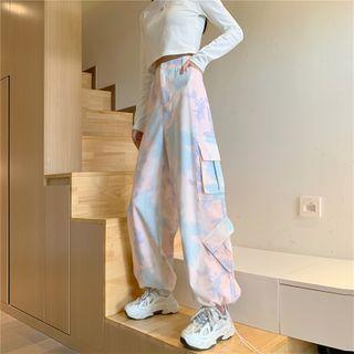 Tie-dye Wide Leg Cargo Pants